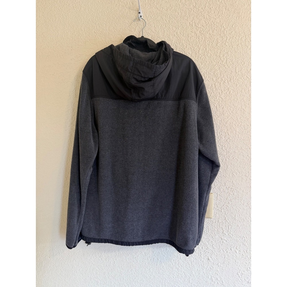 Aeropostale Mens XXL Quarter Zip Fleece Hoodie Colorblock Grey Black AERO NY - Picture 2 of 8